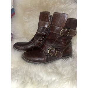 Paul Green Women's Brown‎ Leathe Boots Size US Size7.5